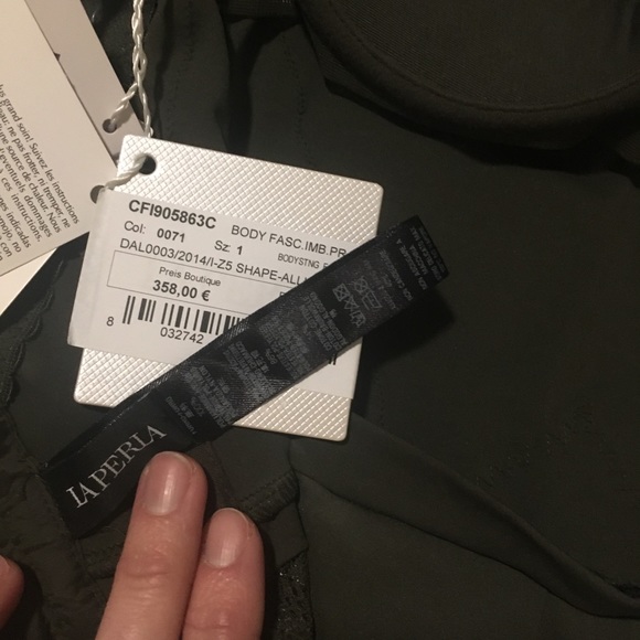 La Perla lace panel Bodysuit,sz 1,32C, Olive, NWT - Picture 7 of 8